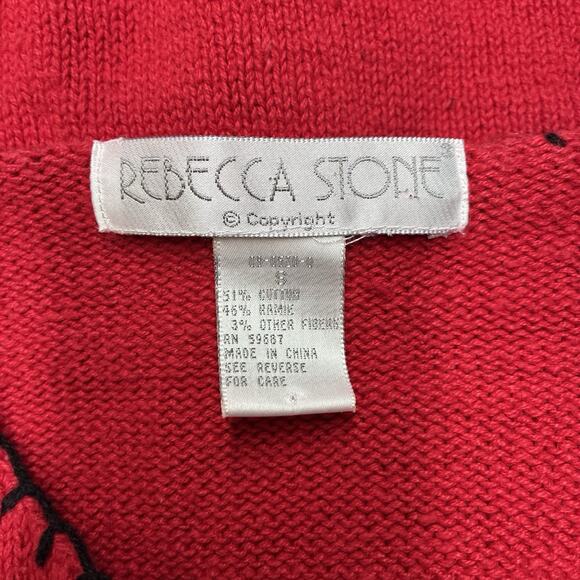 Vintage Rebecca Stone Women’s Small Christmas Holiday Sweater, Quilted Patchwork - Picture 11 of 12